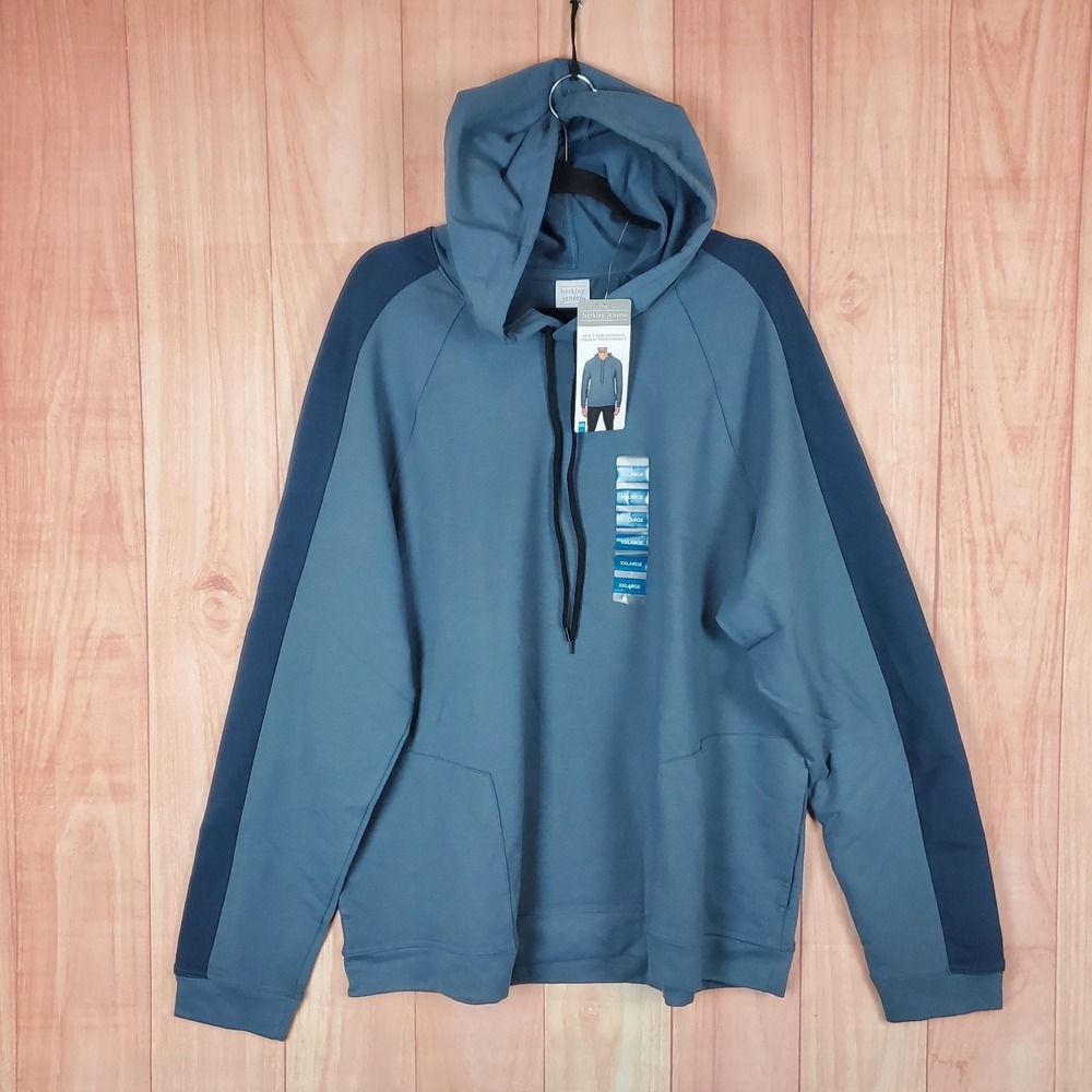 Berkley Jensen Hoodie Mens 2XL Blue Stretch Sweatshirt Moisture‎ Wicking Winter